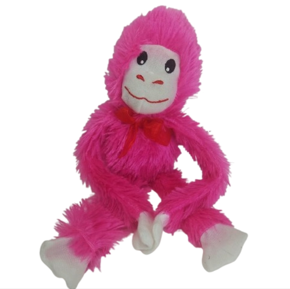 🎁 Fuzzy Friends 12” Pink Hanging Plush Monkey - New with Tags